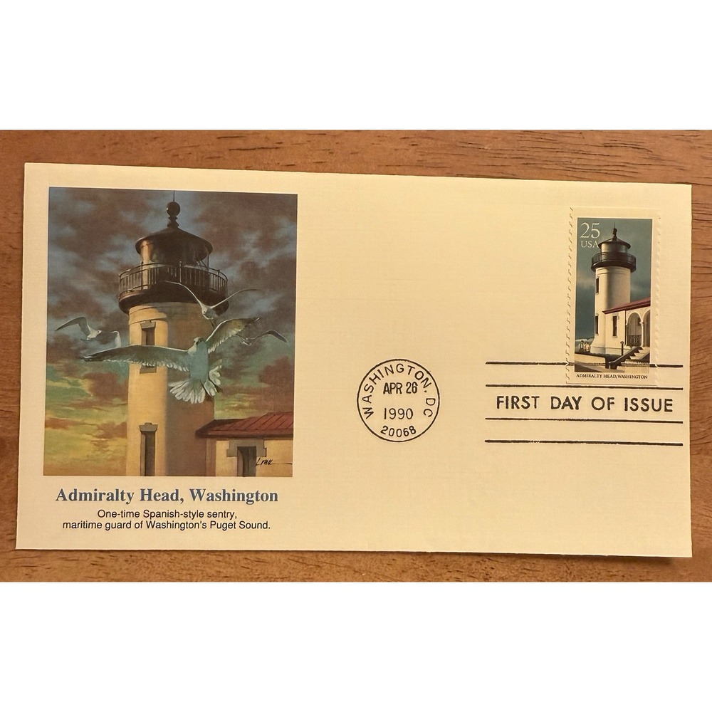 US FDC #2470 Fleetwood 1990‎ Washington DC Lighthouses